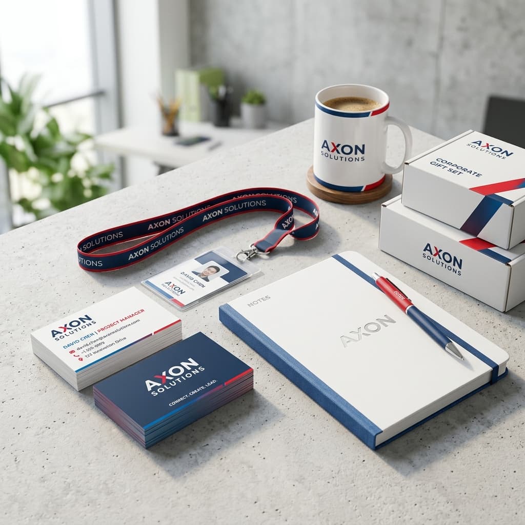 Branded stationery, packaging, and merchandise mockups